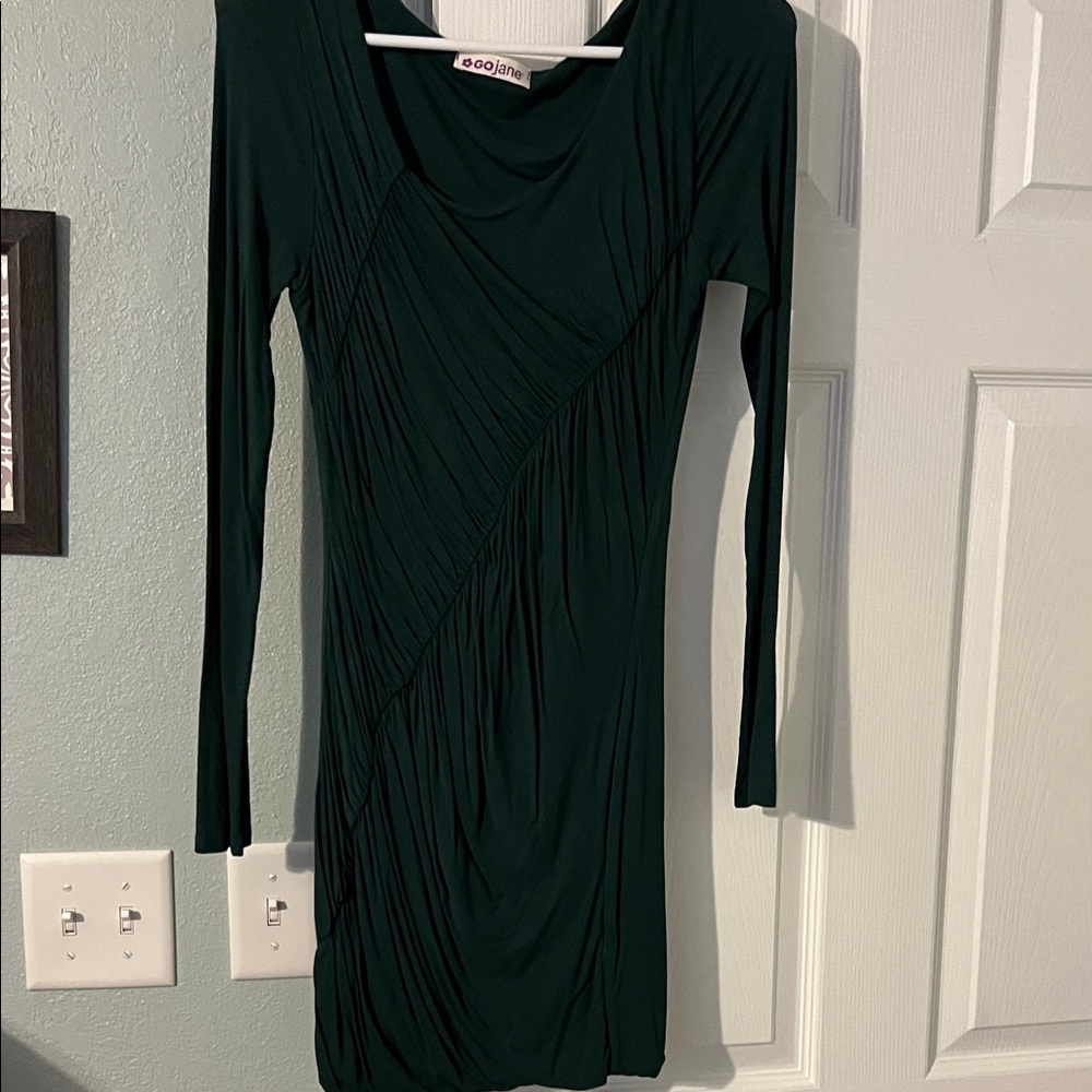 GoJane Dark Green Long Sleeve Dress